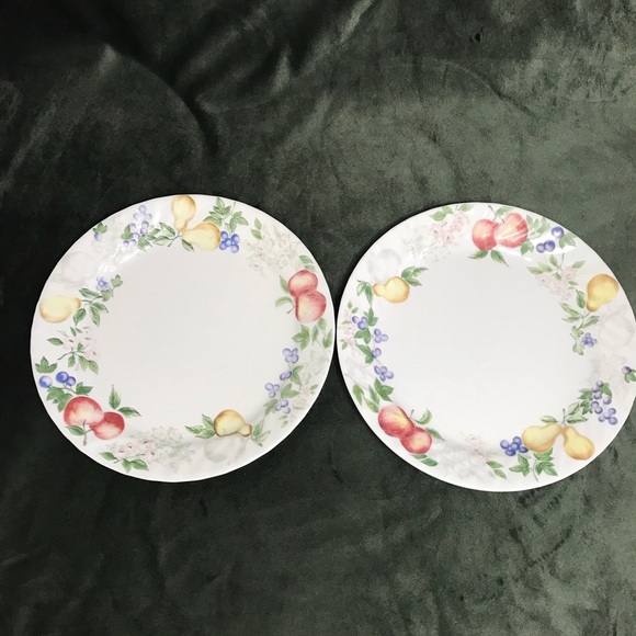 2 Corelle Chutney Dinner Plates 10” Fruits retired pattern - Picture 1 of 16